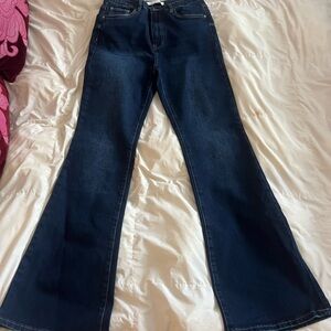Q2 Dark Blue Flare Jeans